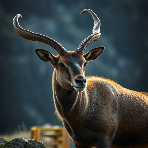 Ein ausdrucksstarkes Tierportrait eines Steinbocks in den Schweizer Alpen, aufgenommen von Dozentin Erika Lang, zeigt die wilde Schönheit der Alpenfauna.